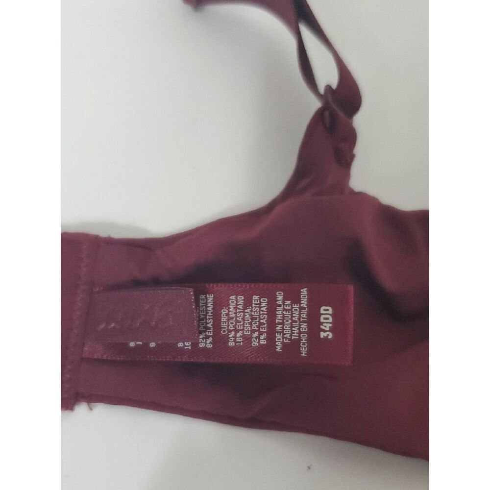 SKIMS Unlined Demi Bra in Deep Burgundy Size 34DD - Picture 5 of 8